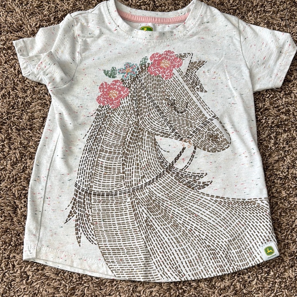 Kids' Cream Horse Graphic T-Shirt